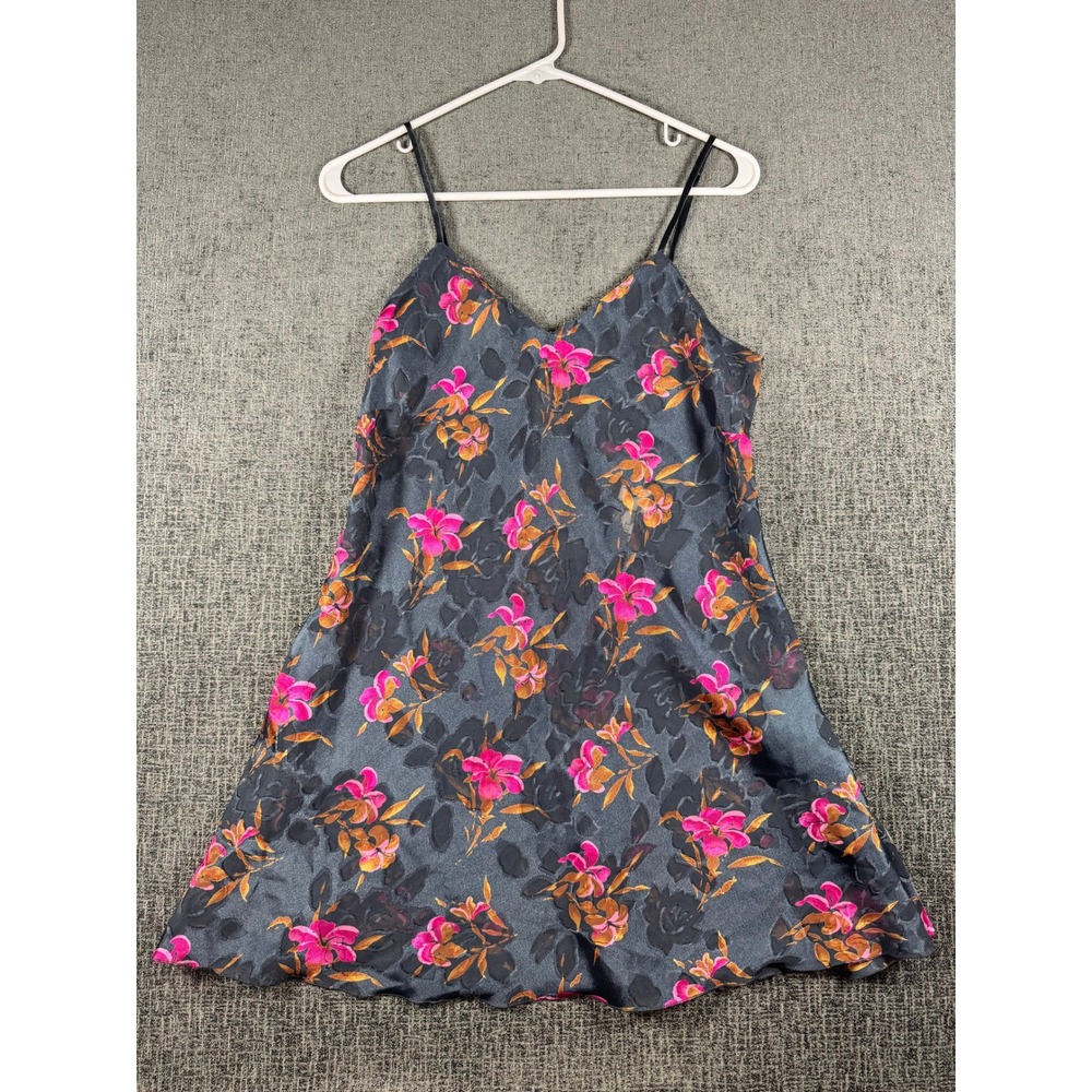 VTG 90s Victoria Secret Gold Label Floral Burnout Mini Slip Dress Chemice Lace S